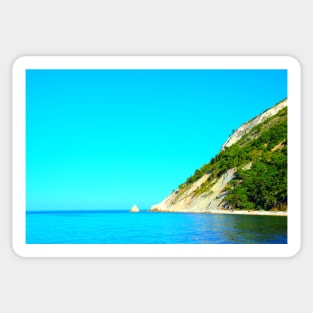 Scenery with Mount Conero, Scoglio della Vela, Adriatic Sea Sticker